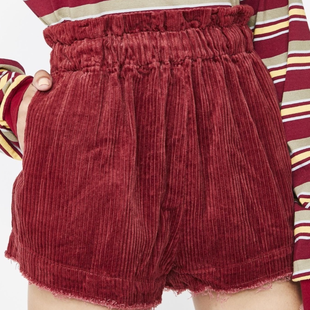 Burgundy Red Corduroy Shorts